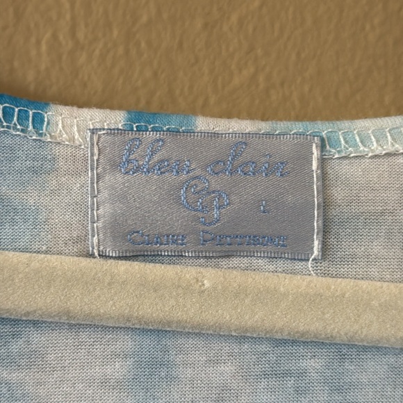 Bleu Clair Women’s Blue & white Print Swim Coverup/Tunic Size Large - Picture 3 of 11